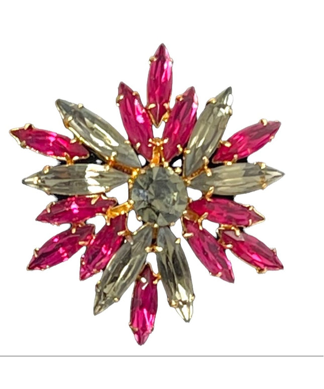 Vintage crystal brooch 1950s Starburst