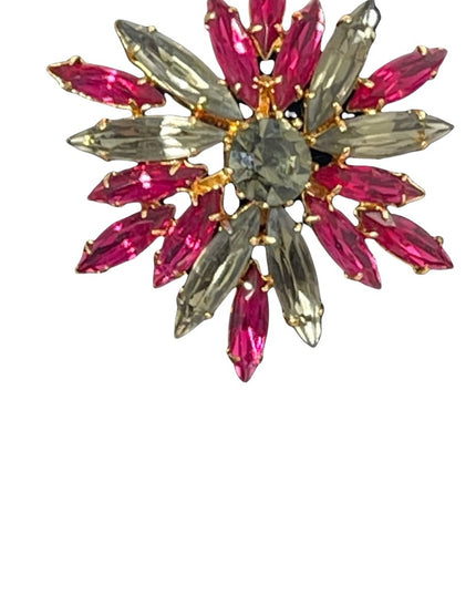 Vintage crystal brooch 1950s Starburst