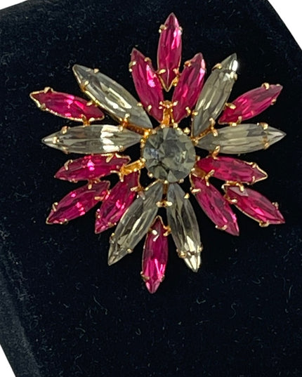 Vintage crystal brooch 1950s Starburst