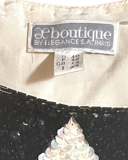 Vintage Harlequin Sequin AE Boutique Fancy blouse top halter