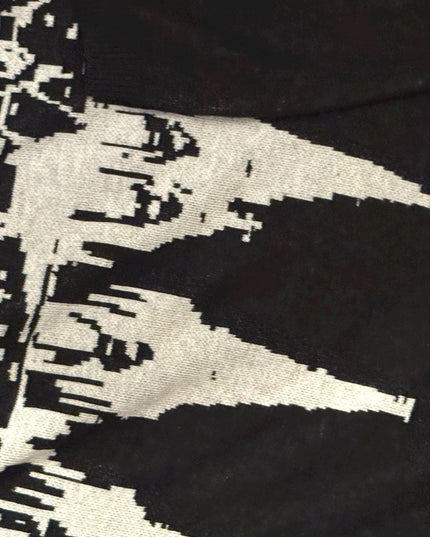 Black and White Graphic Sweater NWOT Ghost Castle