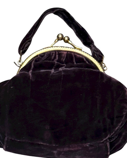 Elegant Vintage Velvet Blue Handbag Wristlet 1940s