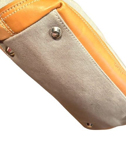 Stylish DKNY Rare Tan Leather & Canvas Drs Handbag purse Crossbody