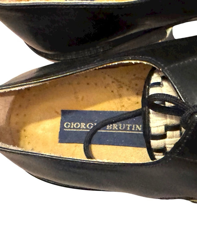 Giorgio Brutini Black and Cream Woven Oxfords LIKE NEW Vintage
