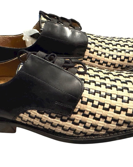 Giorgio Brutini Black and Cream Woven Oxfords LIKE NEW Vintage