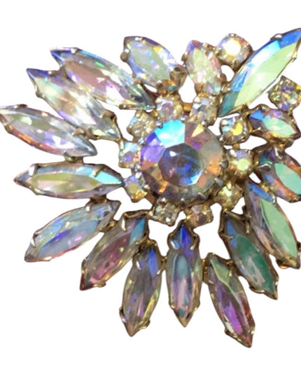 VTG 1950s Crystal AB brooch beauty