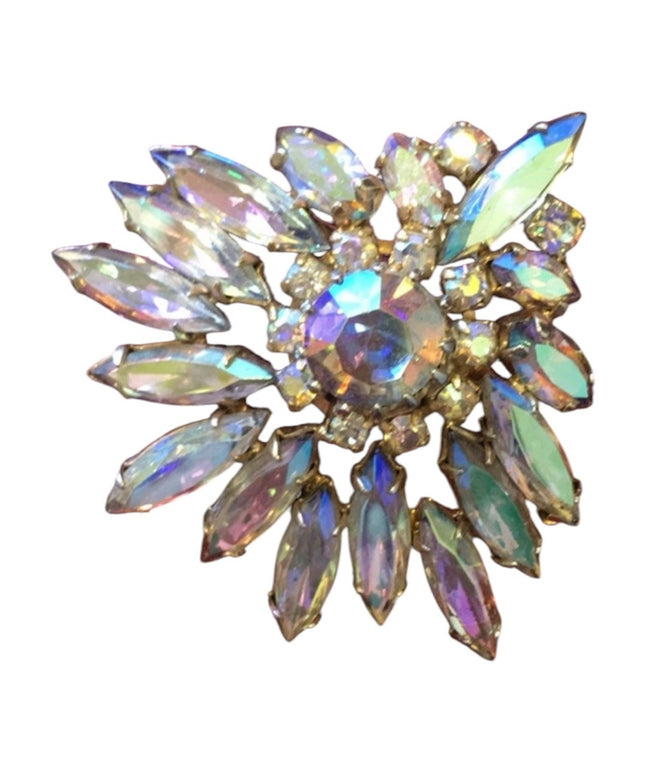 VTG 1950s Crystal AB brooch beauty