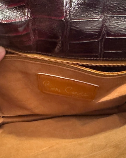 Elegant Stunning Pierre Cardin Burgundy Leather Clutch Shoulder Bag