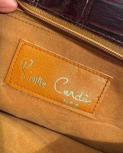 Elegant Stunning Pierre Cardin Burgundy Leather Clutch Shoulder Bag