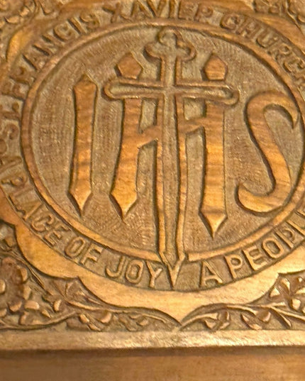 Intricately Carved Antique Religious Catholic Wood Trinket Box St Francis Xavier
