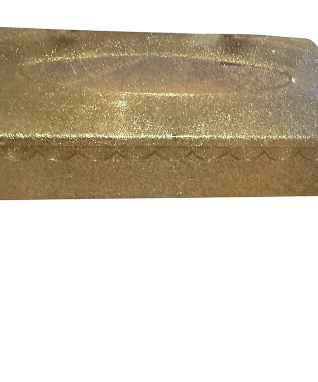 Gold 1950s Wall or table Glitter Soeckle Hinged Tissue Box