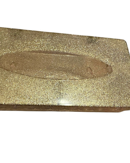 Gold 1950s Wall or table Glitter Soeckle Hinged Tissue Box