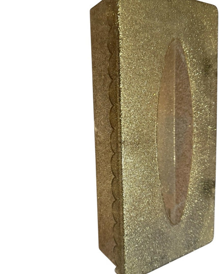Gold 1950s Wall or table Glitter Soeckle Hinged Tissue Box