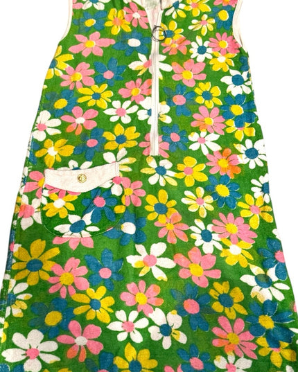 Floral Vintage 1950s Womens Swim Bath Terry Cloth dress