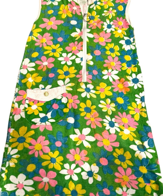 Floral Vintage 1950s Womens Swim Bath Terry Cloth dress