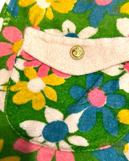 Floral Vintage 1950s Womens Swim Bath Terry Cloth dress