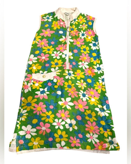 Floral Vintage 1950s Womens Swim Bath Terry Cloth dress