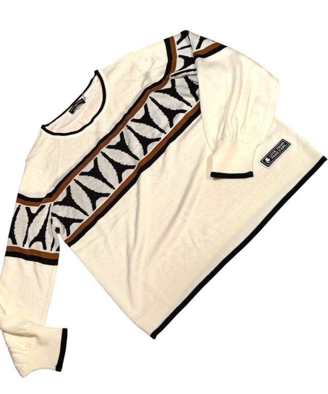 Karl Lagerfeld Retired Tossed Eiffel Tower Sweater In Ivory XL