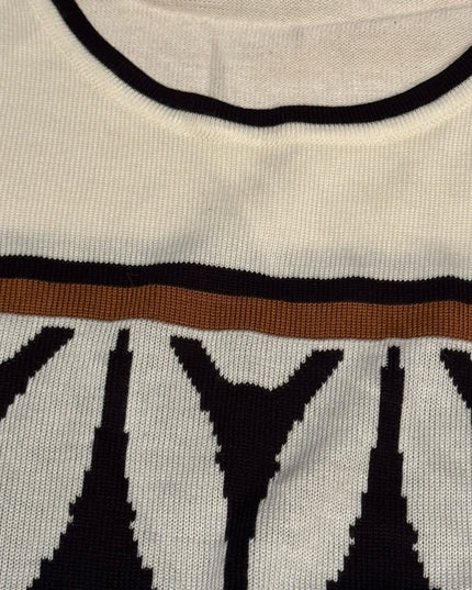 Karl Lagerfeld Retired Tossed Eiffel Tower Sweater In Ivory XL