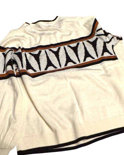 Karl Lagerfeld Retired Tossed Eiffel Tower Sweater In Ivory XL