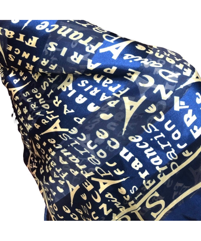 Blue Paris Eiffel Tower poly large scarf wrap