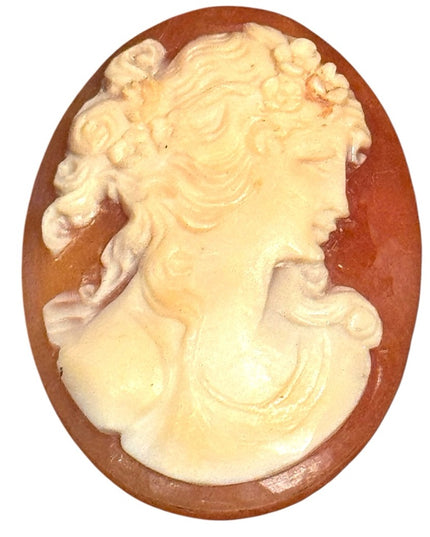 Vintage Stunning Carved Shell Cameo Brooch Unset