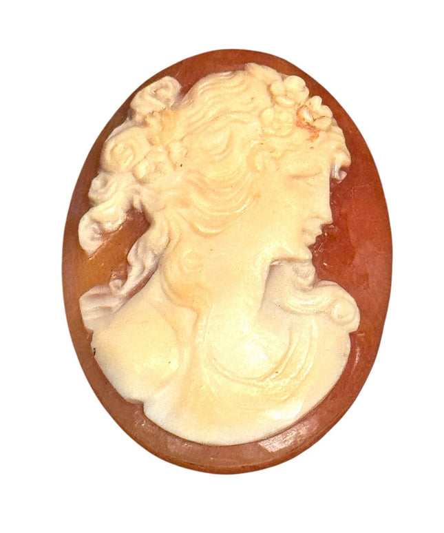 Vintage Stunning Carved Shell Cameo Brooch Unset