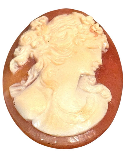 Vintage Stunning Carved Shell Cameo Brooch Unset