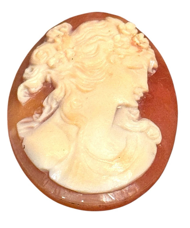 Vintage Stunning Carved Shell Cameo Brooch Unset
