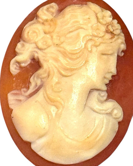 Vintage Stunning Carved Shell Cameo Brooch Unset