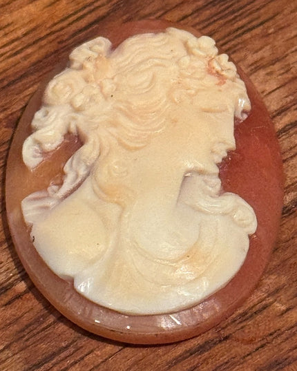 Vintage Stunning Carved Shell Cameo Brooch Unset