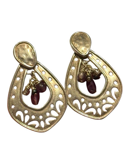 Elegant Sterling silver Dangle Purple amethyst Drop Earrings