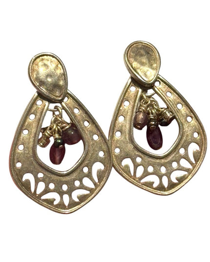 Elegant Sterling silver Dangle Purple amethyst Drop Earrings