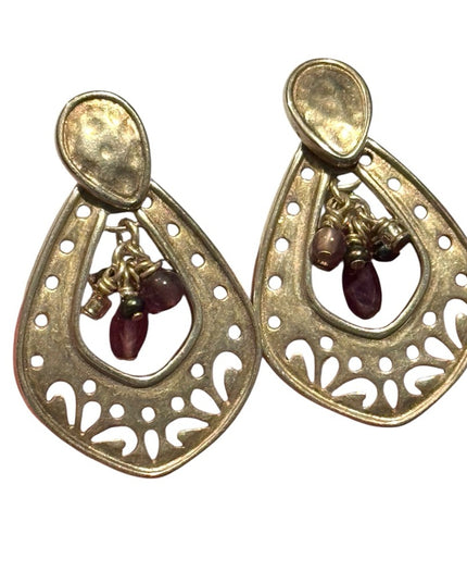 Elegant Sterling silver Dangle Purple amethyst Drop Earrings