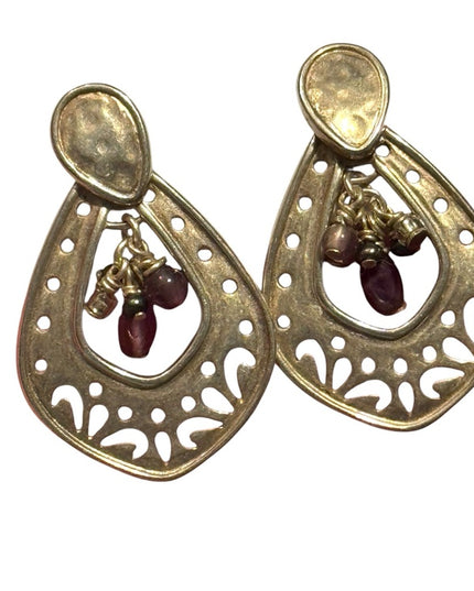 Elegant Sterling silver Dangle Purple amethyst Drop Earrings