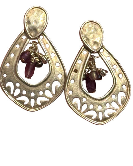 Elegant Sterling silver Dangle Purple amethyst Drop Earrings