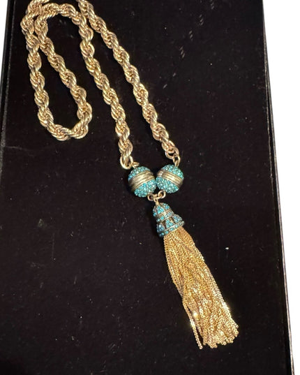 Elegant Endless Possibilities Heidi Daus Gold Turquoise Crystal Necklace NIB