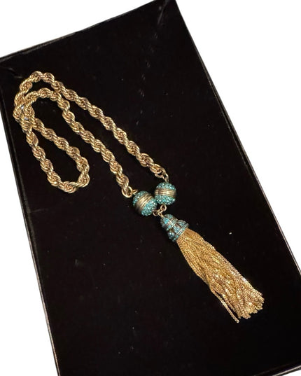 Elegant Endless Possibilities Heidi Daus Gold Turquoise Crystal Necklace NIB