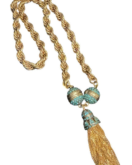Elegant Endless Possibilities Heidi Daus Gold Turquoise Crystal Necklace NIB