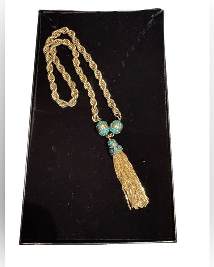 Elegant Endless Possibilities Heidi Daus Gold Turquoise Crystal Necklace NIB