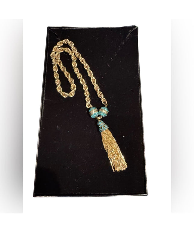 Elegant Endless Possibilities Heidi Daus Gold Turquoise Crystal Necklace NIB