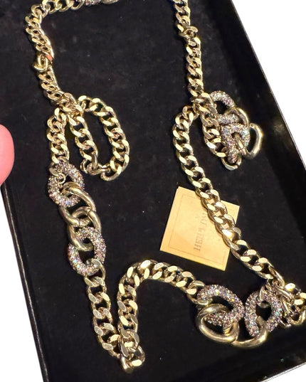 Heidi Daus Gold Chain Necklace with Rainbow Crystal Accents Heidi Daus Gold Link
