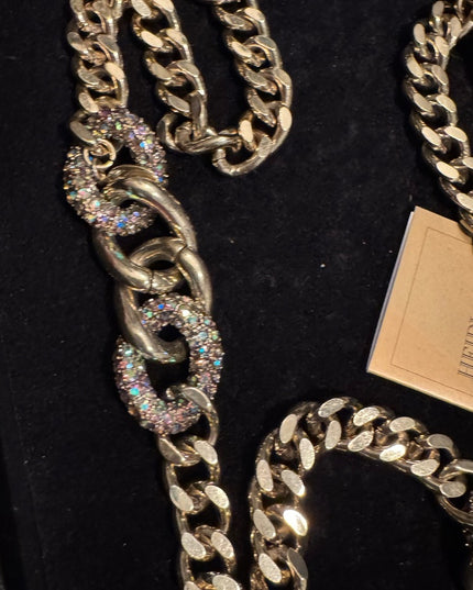 Heidi Daus Gold Chain Necklace with Rainbow Crystal Accents Heidi Daus Gold Link