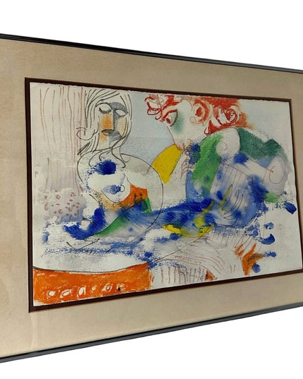 DUBI ARIE “ Song Of David” 1977 Acrylic Painting Origional Art Vintage RARE