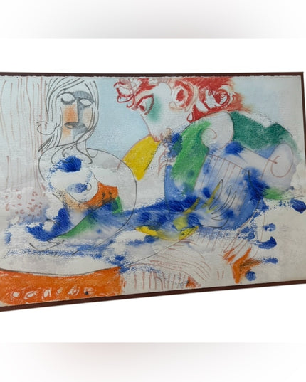 DUBI ARIE “ Song Of David” 1977 Acrylic Painting Origional Art Vintage RARE