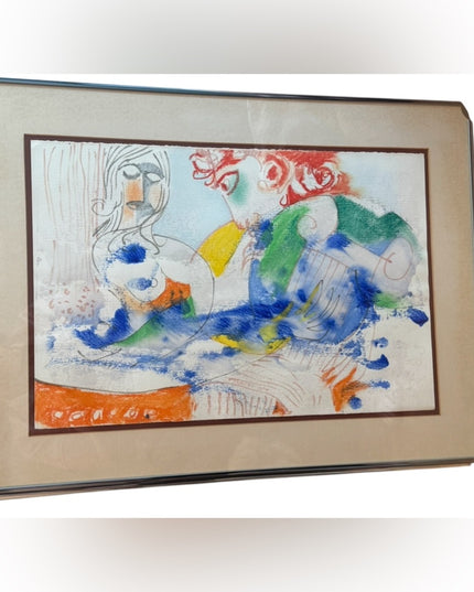 DUBI ARIE “ Song Of David” 1977 Acrylic Painting Origional Art Vintage RARE