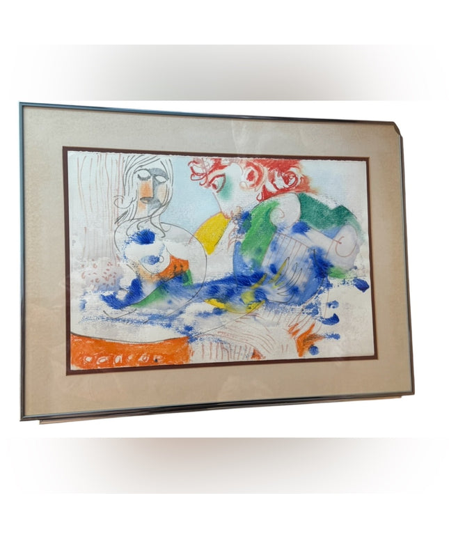 DUBI ARIE “ Song Of David” 1977 Acrylic Painting Origional Art Vintage RARE
