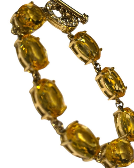 Heidi Daus Devil Wears Citrine crystal chunky runway bracelet gold plt