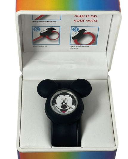 Disney NIB Black micky mouse slap on black wrist watch