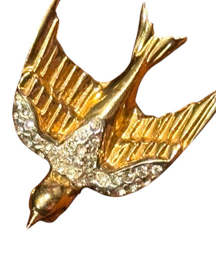 Coro Pegasus Sterling Silver Gold Bird Brooch